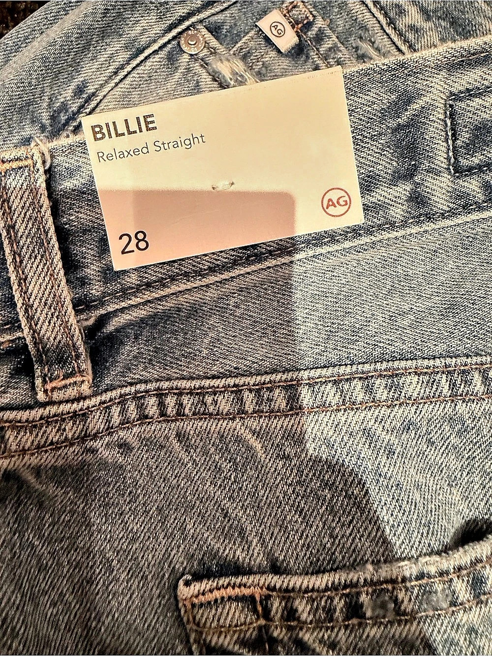AG Jeans Billie Sierra Meadow Relaxed Straight Relaxed Straight Jeans in Blue Wa - Picture 4 of 4